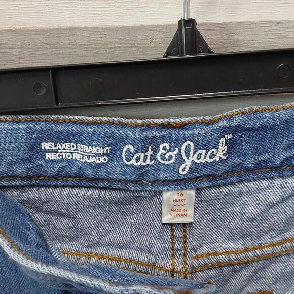 Boys' Relaxed Straight Fit Jeans | Cat & Jack | 16 Husky - Picture 9 of 11